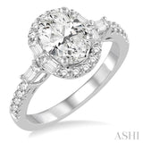 Oval Shape Semi-Mount Diamond Engagement Ring