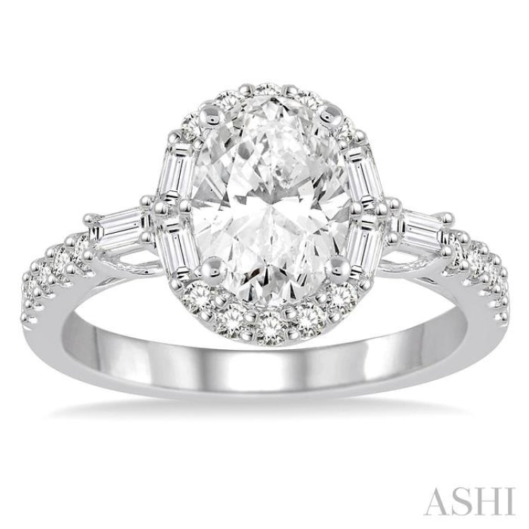 Oval Shape Semi-Mount Diamond Engagement Ring