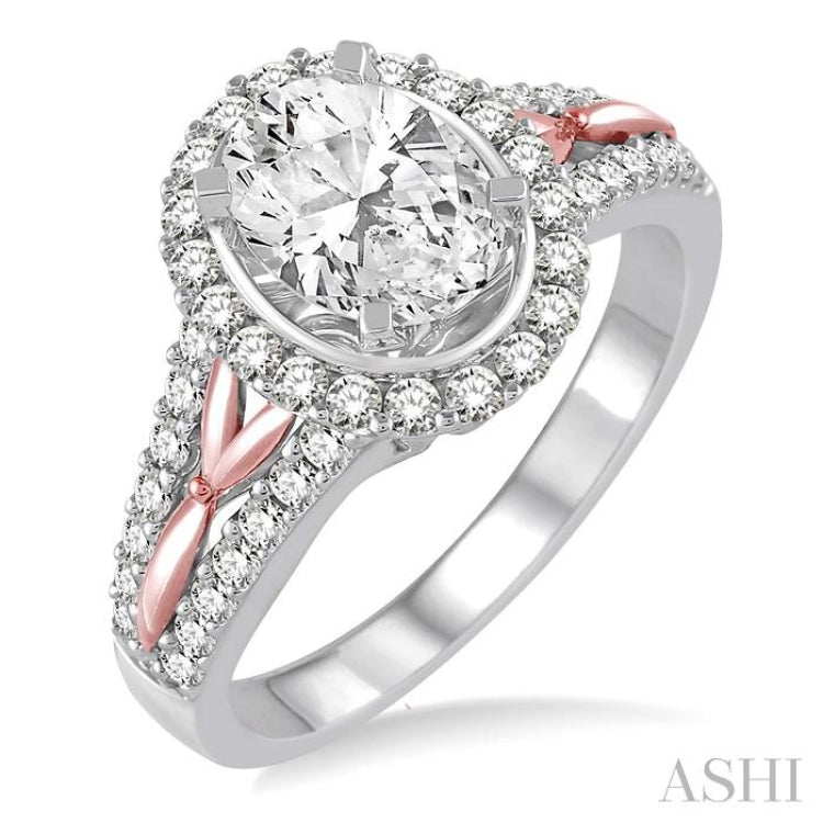 Oval Shape Semi-Mount Diamond Engagement Ring