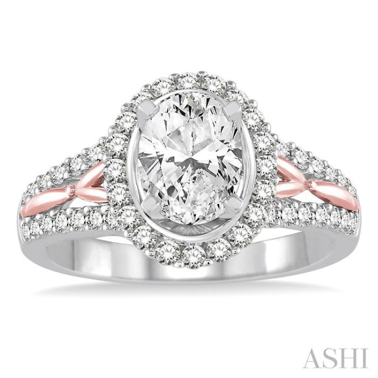 Oval Shape Semi-Mount Diamond Engagement Ring