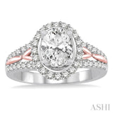 Oval Shape Semi-Mount Diamond Engagement Ring