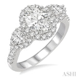 Oval Shape Semi-Mount Diamond Engagement Ring