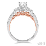 Oval Shape Semi-Mount Diamond Engagement Ring