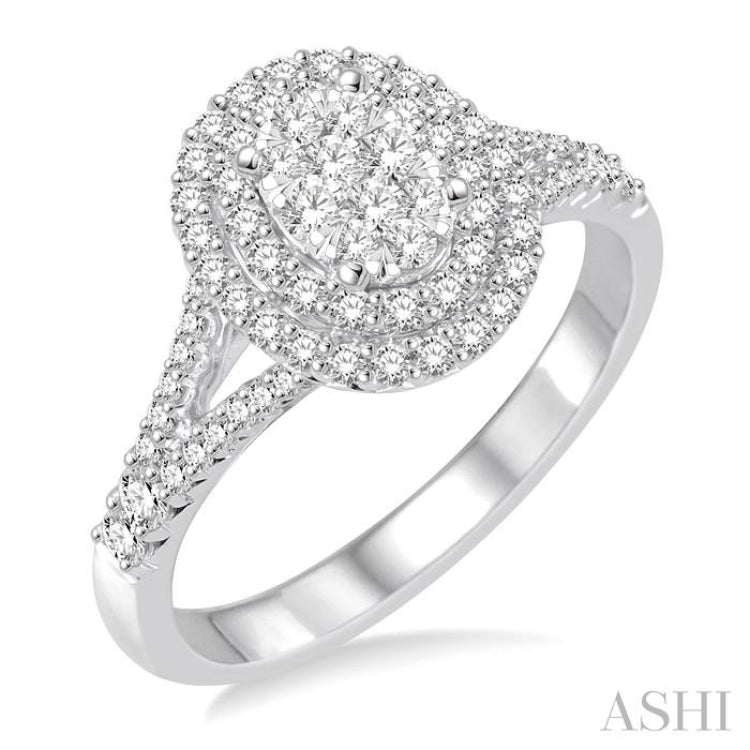 Oval Shape Lovebright Diamond Engagement Ring