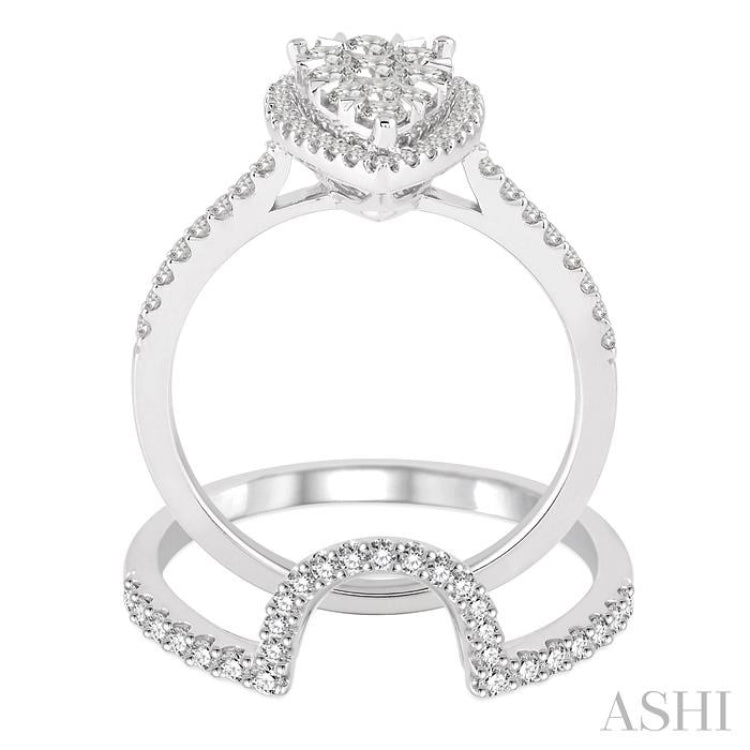 Pear Shape Lovebright Diamond Wedding Set