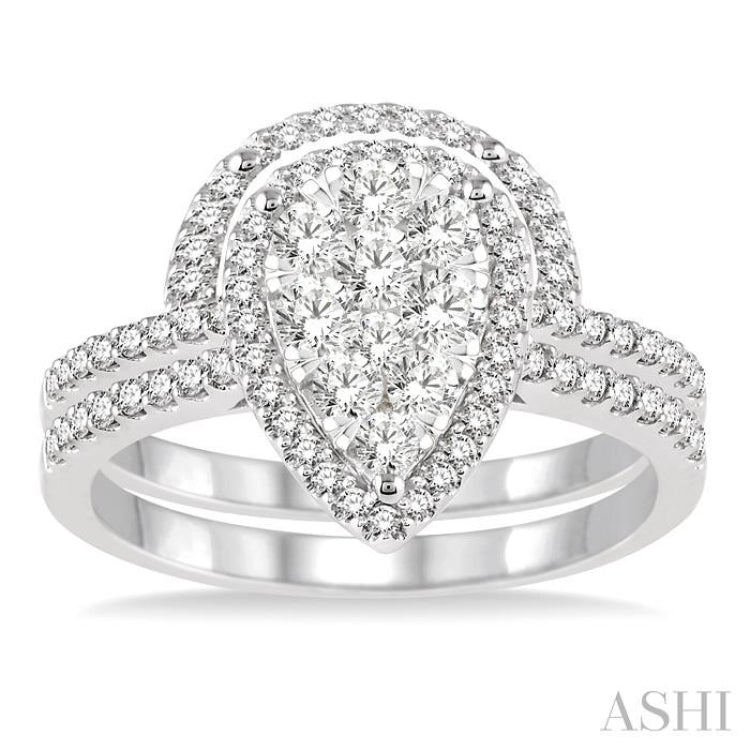 Pear Shape Lovebright Diamond Wedding Set