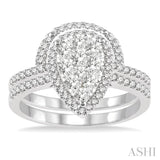 Pear Shape Lovebright Diamond Wedding Set