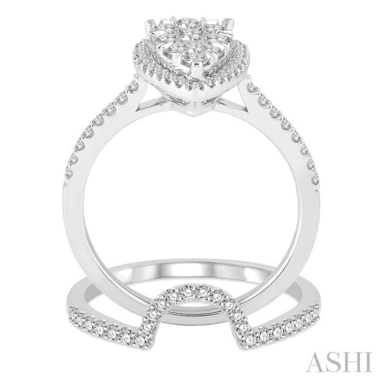 Pear Shape Lovebright Diamond Wedding Set