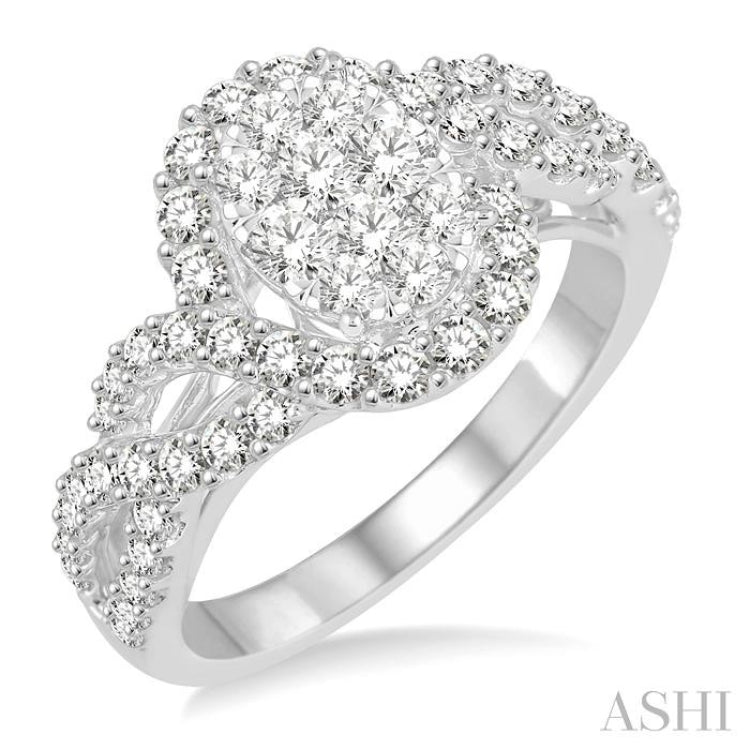 Oval Shape Lovebright Diamond Engagement Ring