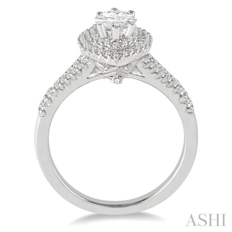 Marquise Shape Semi-Mount Diamond Engagement Ring