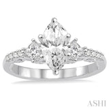 Marquise Shape Semi-Mount Diamond Engagement Ring