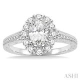 Oval Shape Semi-Mount Diamond Engagement Ring