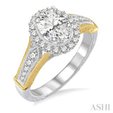 Oval Shape Semi-Mount Diamond Engagement Ring