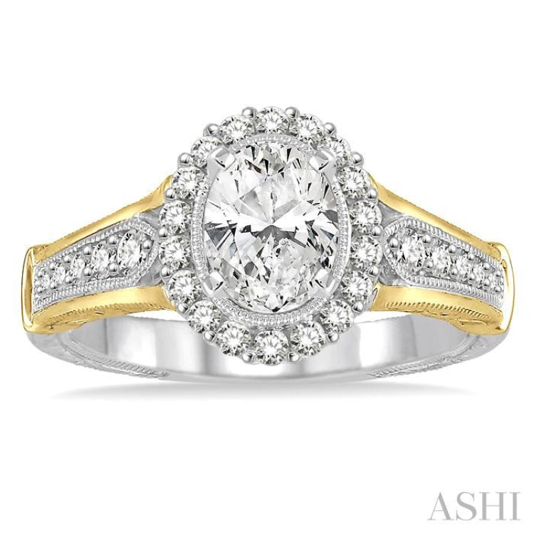 Oval Shape Semi-Mount Diamond Engagement Ring