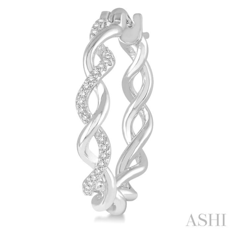 Twisted Diamond Fashion Hoop Earrings