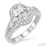 Oval Shape Semi-Mount Diamond Engagement Ring