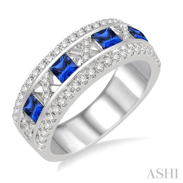 Gemstone & Diamond Wedding Band