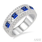 Gemstone & Diamond Wedding Band