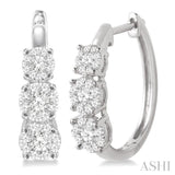 3 Stone Lovebright Essential Diamond Hoop Earrings