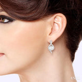 Silver Pearl & Diamond Earrings