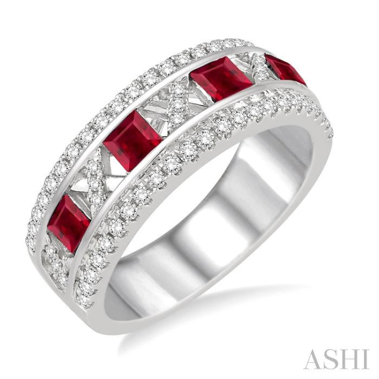 Gemstone & Diamond Wedding Band