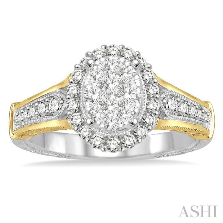 Oval Shape Lovebright Diamond Engagement Ring