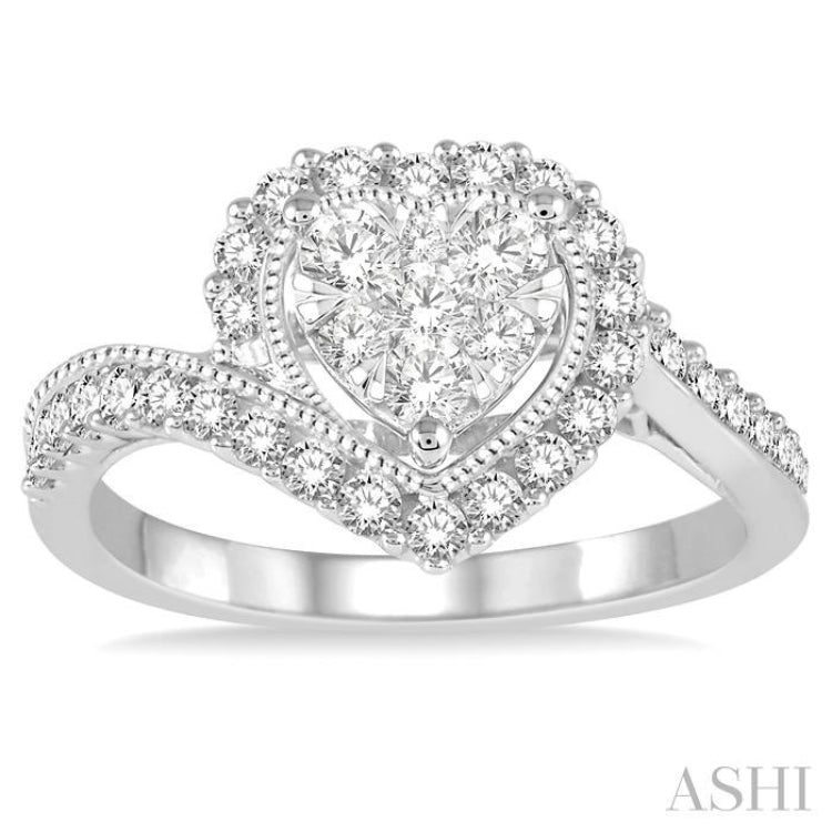 Heart Shape Lovebright Diamond Engagement Ring