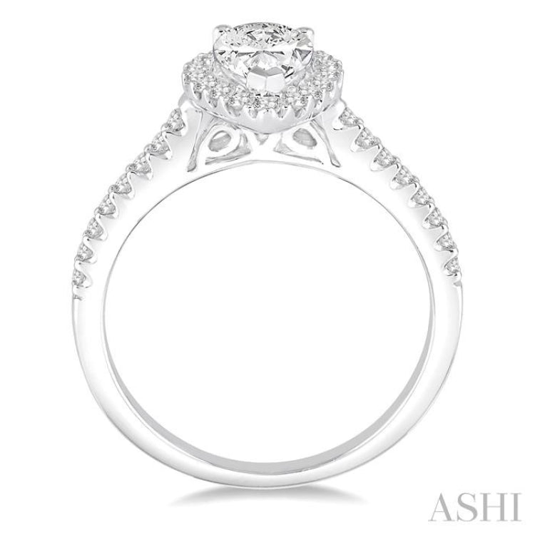 Pear Shape Semi-Mount Diamond Engagement Ring