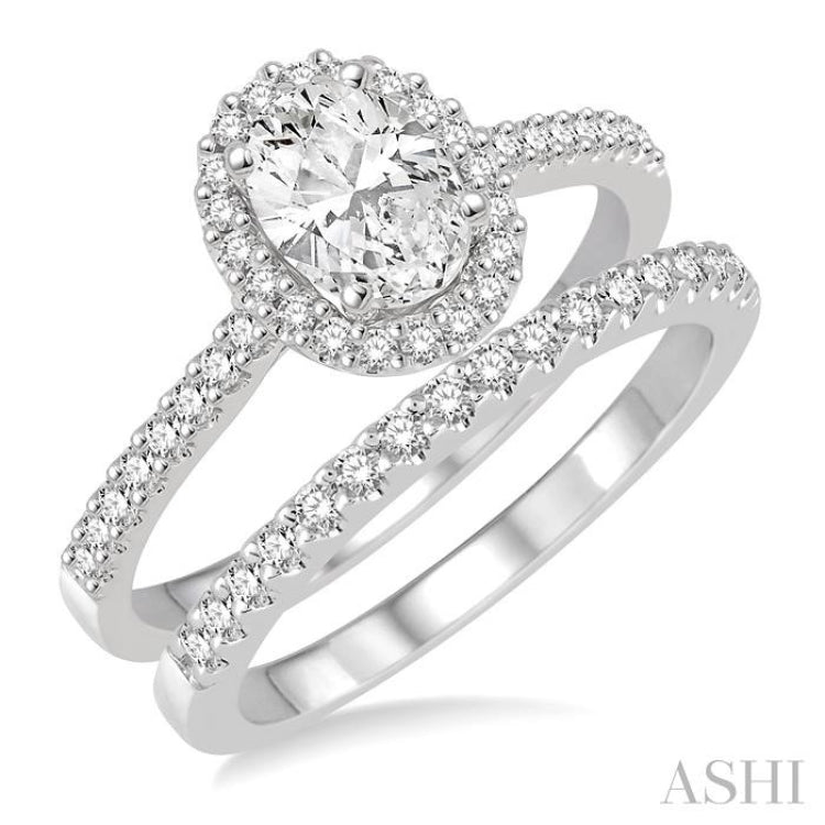 Oval Shape Diamond Wedding Set