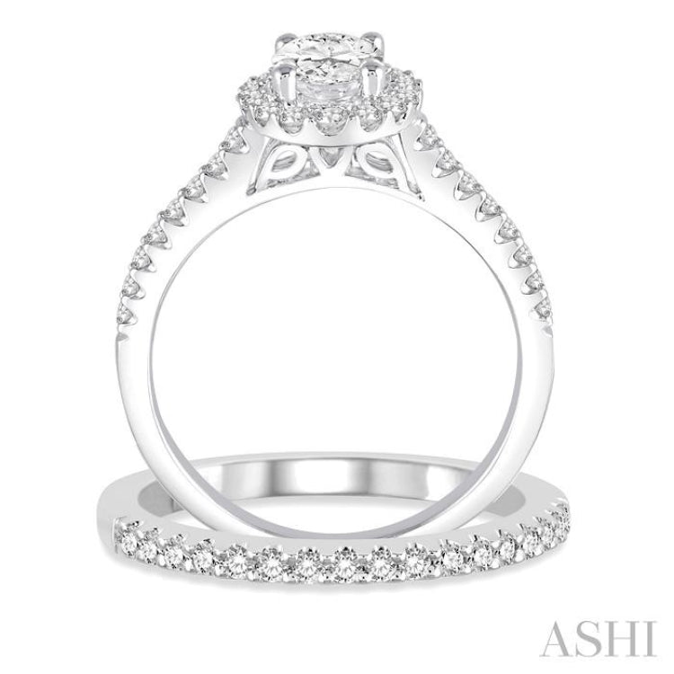 Oval Shape Diamond Wedding Set