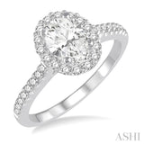 Oval Shape Semi-Mount Diamond Engagement Ring