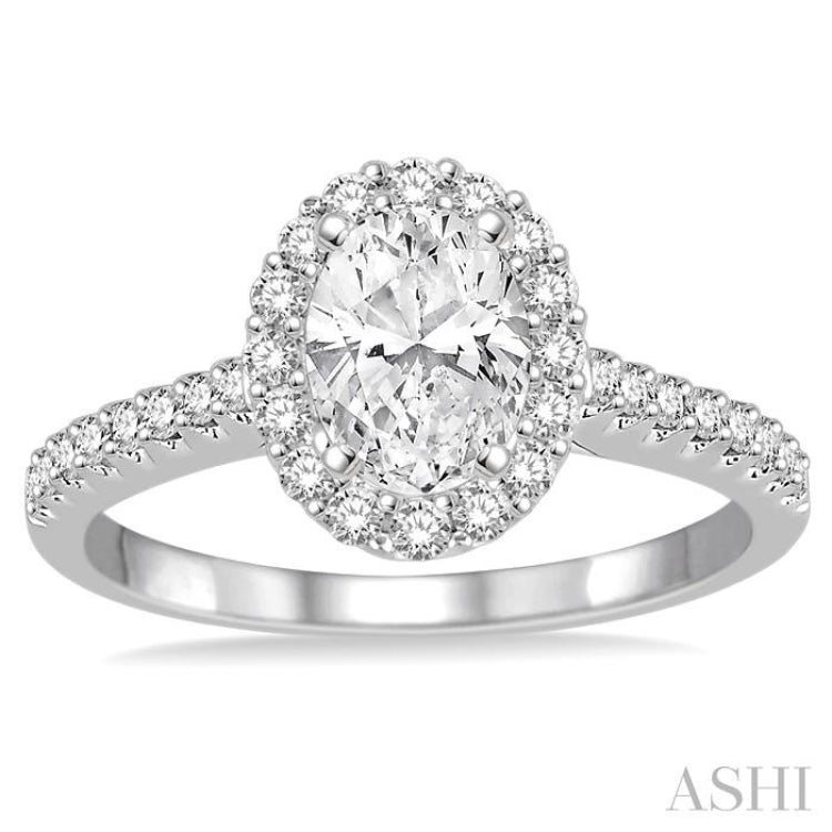 Oval Shape Semi-Mount Diamond Engagement Ring