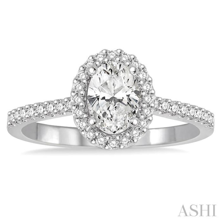 Oval Shape Semi-Mount Diamond Engagement Ring