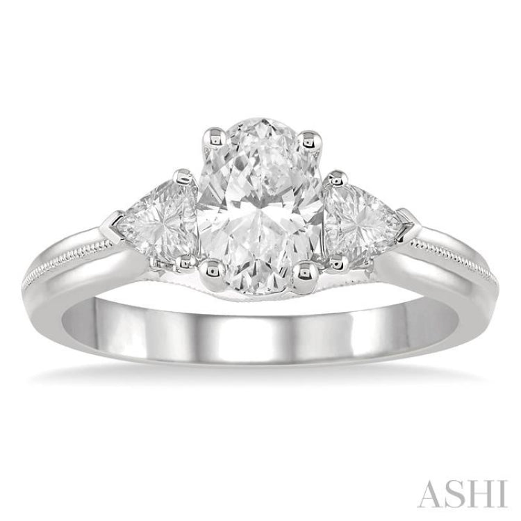 Oval Shape Semi-Mount Diamond Engagement Ring