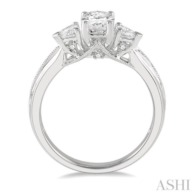 Oval Shape Semi-Mount Diamond Engagement Ring