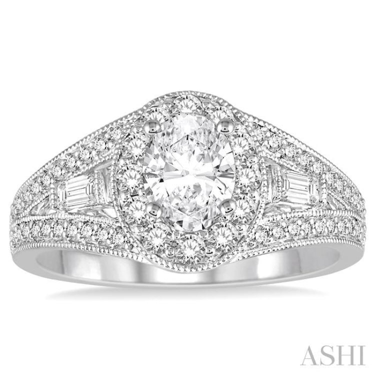 Oval Shape Semi-Mount Diamond Engagement Ring