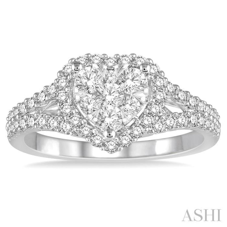 Heart Shape Lovebright Diamond Engagement Ring