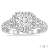 Heart Shape Lovebright Diamond Engagement Ring