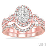 Oval Shape Lovebright Diamond Wedding Set