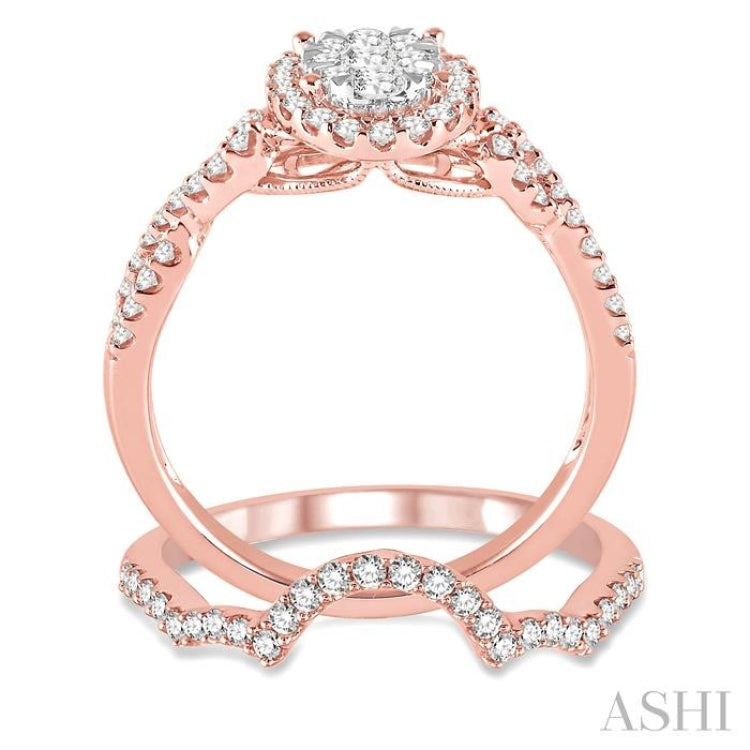 Oval Shape Lovebright Diamond Wedding Set