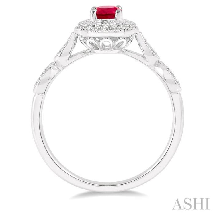 Oval Shape Gemstone & Diamond Ring