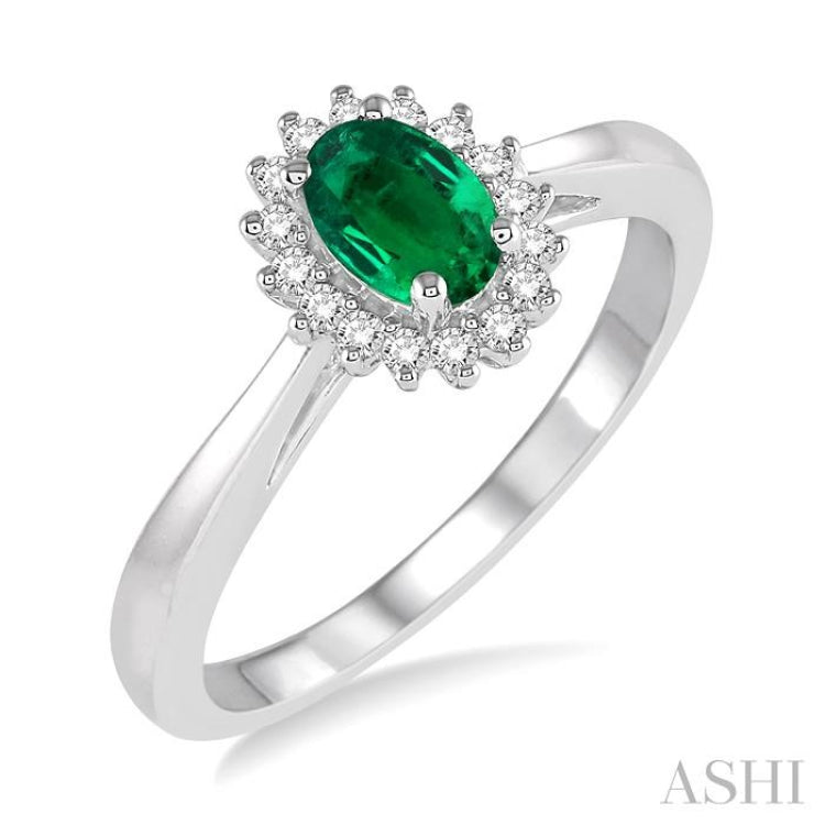 Oval Shape Gemstone & Diamond Ring