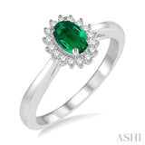 Oval Shape Gemstone & Diamond Ring