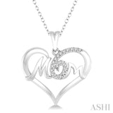 Mom Heart Shape Diamond Fashion Pendant