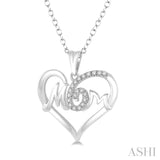 Mom Heart Shape Diamond Fashion Pendant