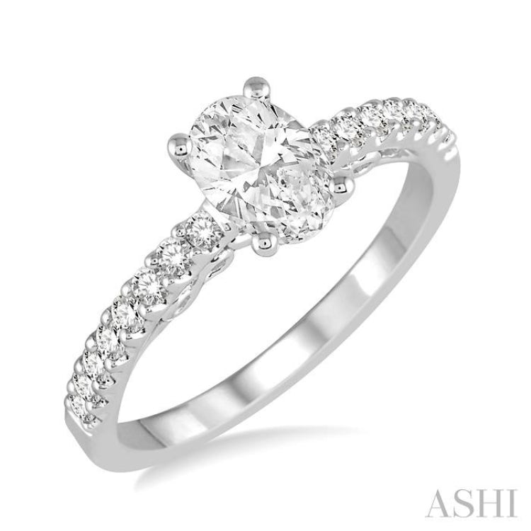 Oval Shape Semi-Mount Diamond Engagement Ring