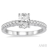 Oval Shape Semi-Mount Diamond Engagement Ring