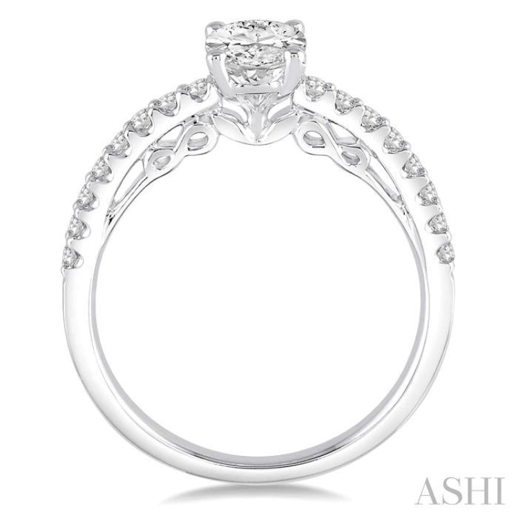 Oval Shape Semi-Mount Diamond Engagement Ring