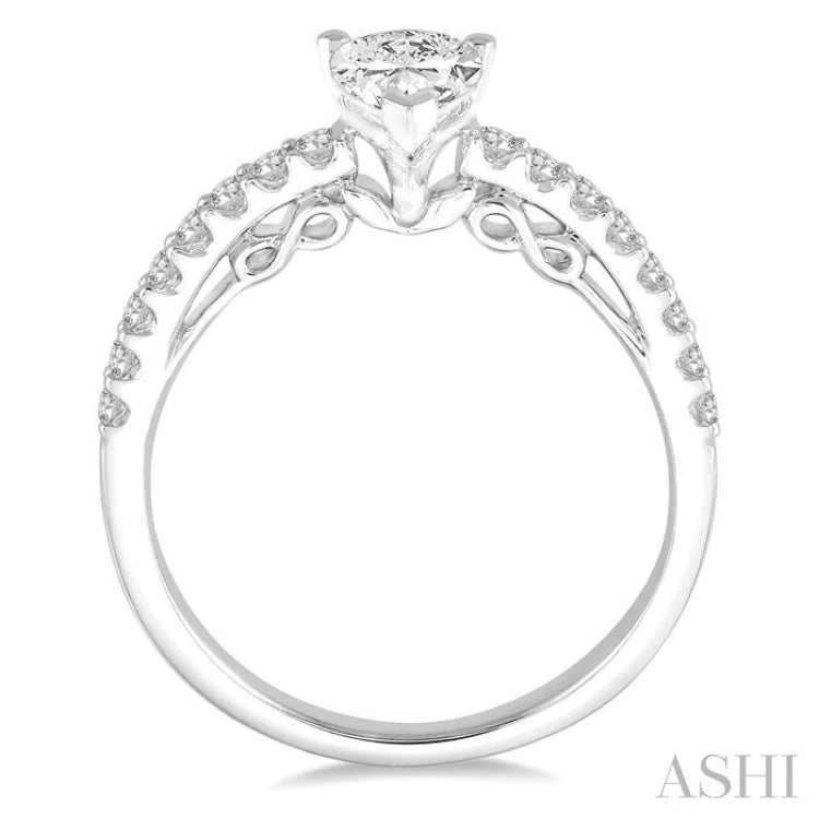 Pear Shape Semi-Mount Diamond Engagement Ring