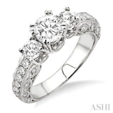 Past Present & Future Semi-Mount Diamond Engagement Ring